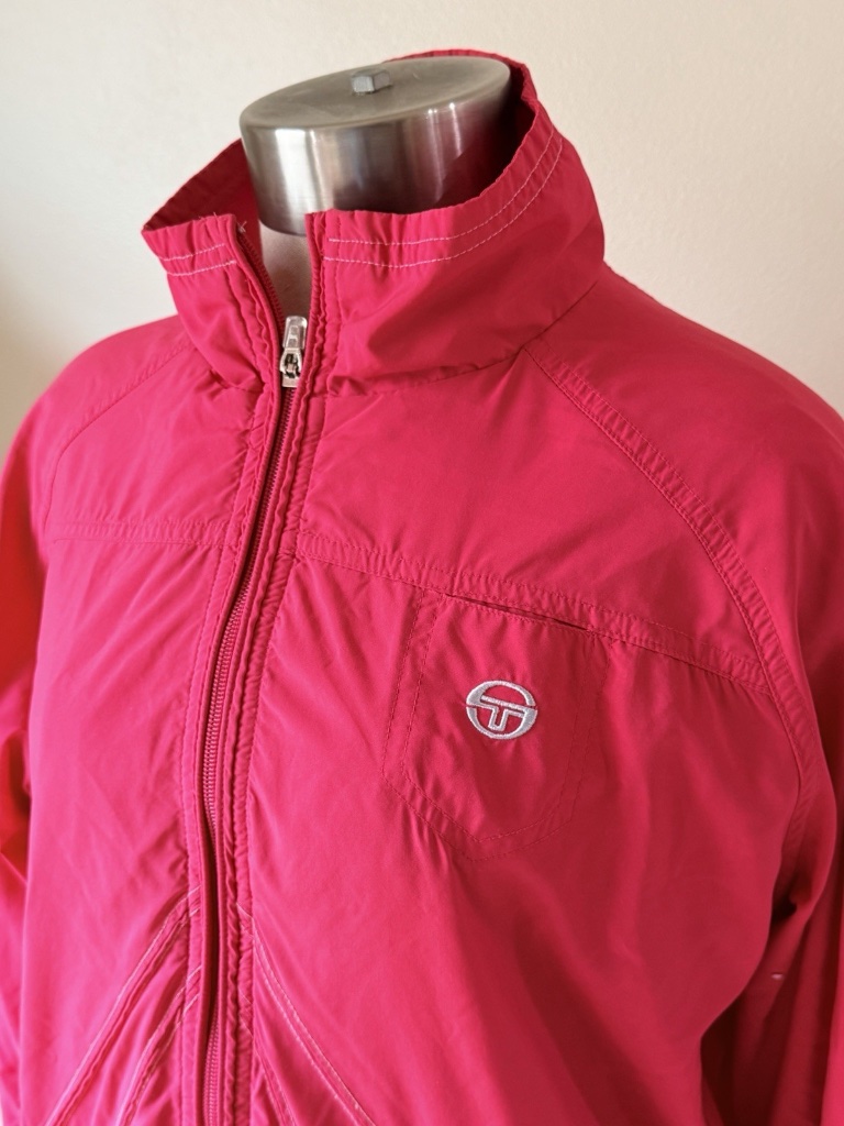 Vintage Htf Sergio Tacchini Nylon Track Jacket Pink Sz Large — image 3 of 7